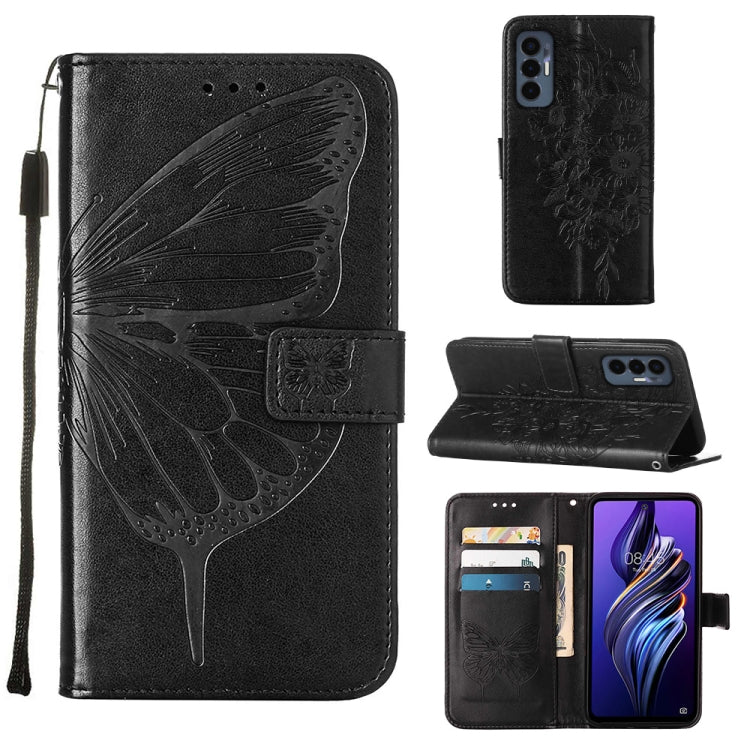 Embossed Butterfly Flip Leather Phone Case, For OnePlus 10T 5G Global, For Tecno Camon 19, For Tecno Camon 19 NEO, For Tecno Camon 19 Pro 5G, For Tecno POP 6, For Tecno Pova 3/LE7, For Tecno Spark 9 Pro/Spark 9T, For vivo S10e 5G/V23e 4G/V23E 5G/Y75 4G...