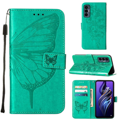 Embossed Butterfly Flip Leather Phone Case, For OnePlus 10T 5G Global, For Tecno Camon 19, For Tecno Camon 19 NEO, For Tecno Camon 19 Pro 5G, For Tecno POP 6, For Tecno Pova 3/LE7, For Tecno Spark 9 Pro/Spark 9T, For vivo S10e 5G/V23e 4G/V23E 5G/Y75 4G...