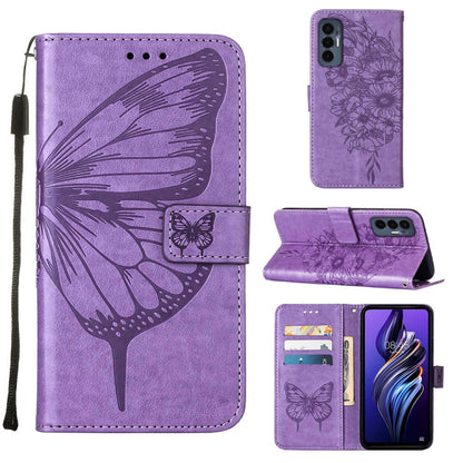 Embossed Butterfly Flip Leather Phone Case, For OnePlus 10T 5G Global, For Tecno Camon 19, For Tecno Camon 19 NEO, For Tecno Camon 19 Pro 5G, For Tecno POP 6, For Tecno Pova 3/LE7, For Tecno Spark 9 Pro/Spark 9T, For vivo S10e 5G/V23e 4G/V23E 5G/Y75 4G...