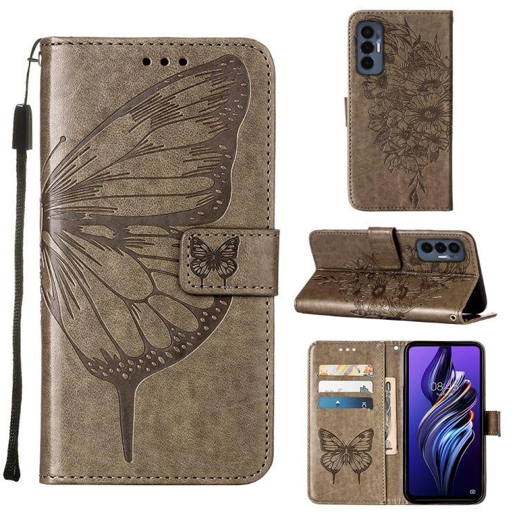 Embossed Butterfly Flip Leather Phone Case, For OnePlus 10T 5G Global, For Tecno Camon 19, For Tecno Camon 19 NEO, For Tecno Camon 19 Pro 5G, For Tecno POP 6, For Tecno Pova 3/LE7, For Tecno Spark 9 Pro/Spark 9T, For vivo S10e 5G/V23e 4G/V23E 5G/Y75 4G...