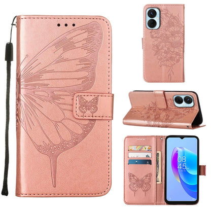 Embossed Butterfly Flip Leather Phone Case, For OnePlus 10T 5G Global, For Tecno Camon 19, For Tecno Camon 19 NEO, For Tecno Camon 19 Pro 5G, For Tecno POP 6, For Tecno Pova 3/LE7, For Tecno Spark 9 Pro/Spark 9T, For vivo S10e 5G/V23e 4G/V23E 5G/Y75 4G...
