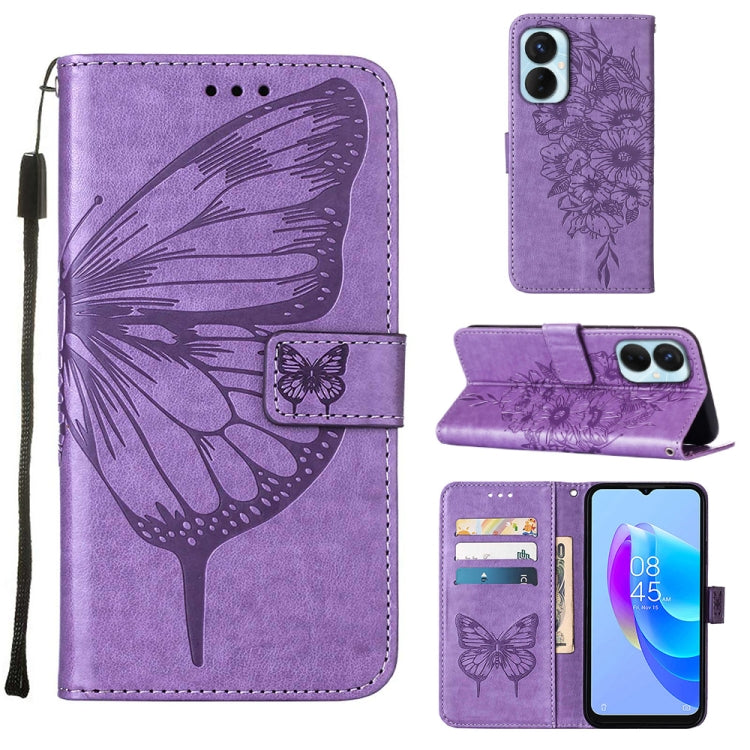 Embossed Butterfly Flip Leather Phone Case, For OnePlus 10T 5G Global, For Tecno Camon 19, For Tecno Camon 19 NEO, For Tecno Camon 19 Pro 5G, For Tecno POP 6, For Tecno Pova 3/LE7, For Tecno Spark 9 Pro/Spark 9T, For vivo S10e 5G/V23e 4G/V23E 5G/Y75 4G...