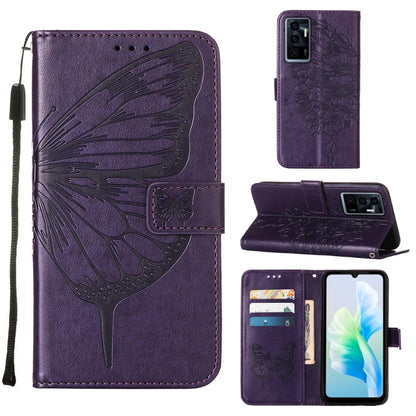 Embossed Butterfly Flip Leather Phone Case, For OnePlus 10T 5G Global, For Tecno Camon 19, For Tecno Camon 19 NEO, For Tecno Camon 19 Pro 5G, For Tecno POP 6, For Tecno Pova 3/LE7, For Tecno Spark 9 Pro/Spark 9T, For vivo S10e 5G/V23e 4G/V23E 5G/Y75 4G...
