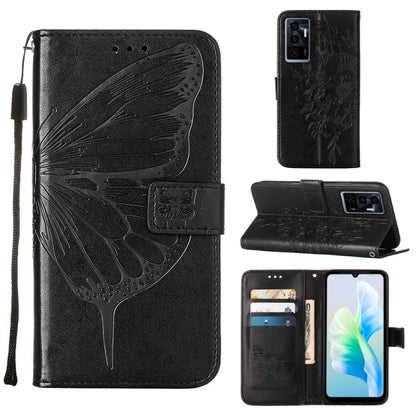 Embossed Butterfly Flip Leather Phone Case, For OnePlus 10T 5G Global, For Tecno Camon 19, For Tecno Camon 19 NEO, For Tecno Camon 19 Pro 5G, For Tecno POP 6, For Tecno Pova 3/LE7, For Tecno Spark 9 Pro/Spark 9T, For vivo S10e 5G/V23e 4G/V23E 5G/Y75 4G...