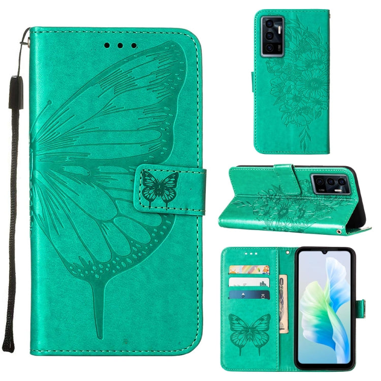 Embossed Butterfly Flip Leather Phone Case, For OnePlus 10T 5G Global, For Tecno Camon 19, For Tecno Camon 19 NEO, For Tecno Camon 19 Pro 5G, For Tecno POP 6, For Tecno Pova 3/LE7, For Tecno Spark 9 Pro/Spark 9T, For vivo S10e 5G/V23e 4G/V23E 5G/Y75 4G...