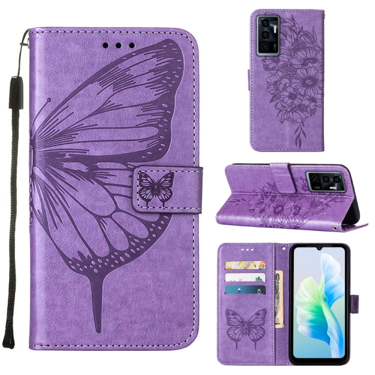 Embossed Butterfly Flip Leather Phone Case, For OnePlus 10T 5G Global, For Tecno Camon 19, For Tecno Camon 19 NEO, For Tecno Camon 19 Pro 5G, For Tecno POP 6, For Tecno Pova 3/LE7, For Tecno Spark 9 Pro/Spark 9T, For vivo S10e 5G/V23e 4G/V23E 5G/Y75 4G...