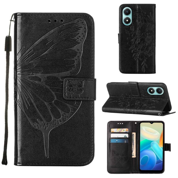 Embossed Butterfly Flip Leather Phone Case, For OnePlus 10T 5G Global, For Tecno Camon 19, For Tecno Camon 19 NEO, For Tecno Camon 19 Pro 5G, For Tecno POP 6, For Tecno Pova 3/LE7, For Tecno Spark 9 Pro/Spark 9T, For vivo S10e 5G/V23e 4G/V23E 5G/Y75 4G...