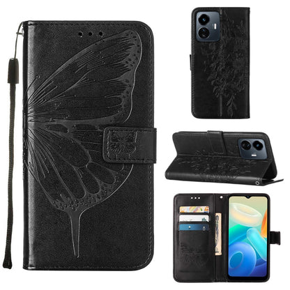 Embossed Butterfly Flip Leather Phone Case, For OnePlus 10T 5G Global, For Tecno Camon 19, For Tecno Camon 19 NEO, For Tecno Camon 19 Pro 5G, For Tecno POP 6, For Tecno Pova 3/LE7, For Tecno Spark 9 Pro/Spark 9T, For vivo S10e 5G/V23e 4G/V23E 5G/Y75 4G...