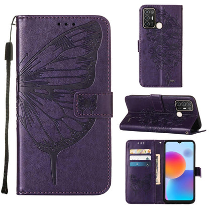 Embossed Butterfly Flip Leather Phone Case, For OnePlus 10T 5G Global, For Tecno Camon 19, For Tecno Camon 19 NEO, For Tecno Camon 19 Pro 5G, For Tecno POP 6, For Tecno Pova 3/LE7, For Tecno Spark 9 Pro/Spark 9T, For vivo S10e 5G/V23e 4G/V23E 5G/Y75 4G...