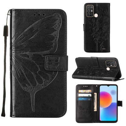 Embossed Butterfly Flip Leather Phone Case, For OnePlus 10T 5G Global, For Tecno Camon 19, For Tecno Camon 19 NEO, For Tecno Camon 19 Pro 5G, For Tecno POP 6, For Tecno Pova 3/LE7, For Tecno Spark 9 Pro/Spark 9T, For vivo S10e 5G/V23e 4G/V23E 5G/Y75 4G...
