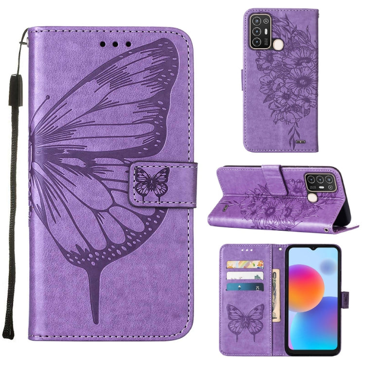 Embossed Butterfly Flip Leather Phone Case, For OnePlus 10T 5G Global, For Tecno Camon 19, For Tecno Camon 19 NEO, For Tecno Camon 19 Pro 5G, For Tecno POP 6, For Tecno Pova 3/LE7, For Tecno Spark 9 Pro/Spark 9T, For vivo S10e 5G/V23e 4G/V23E 5G/Y75 4G...