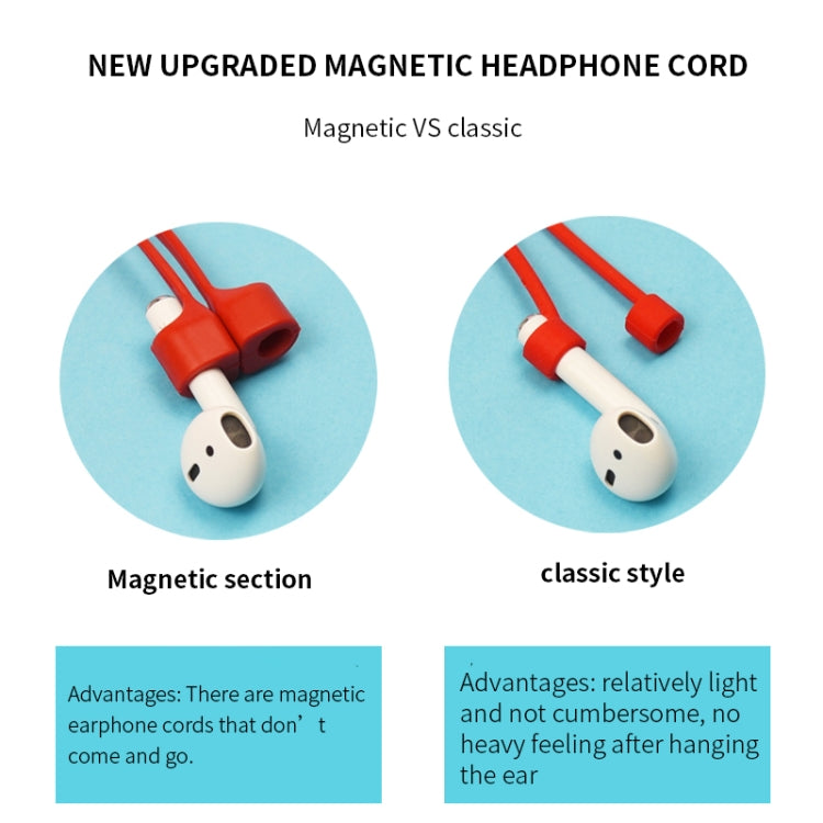 Bluetooth Headset Anti-lost Rope Magnetic Silicone Lanyard, For AirPods Pro 2