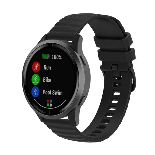 Universal Wave Pockmark Texture Silicone Watch Band, 20mm, 22mm