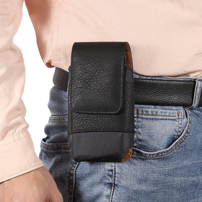 Mobile Phone Cowhide Texture Oxford Cloth Waist Bag, For 5.2 inch, For 6.1 inch, For 6.5 inch, For 6.7-6.9 inch, For 7.0 inch