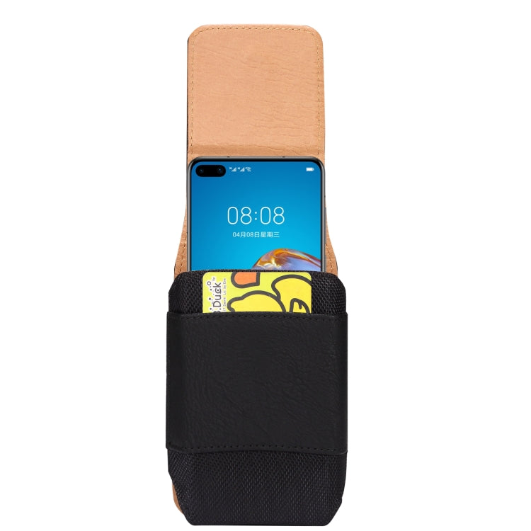 Mobile Phone Cowhide Texture Oxford Cloth Waist Bag, For 5.2 inch, For 6.1 inch, For 6.5 inch, For 6.7-6.9 inch, For 7.0 inch
