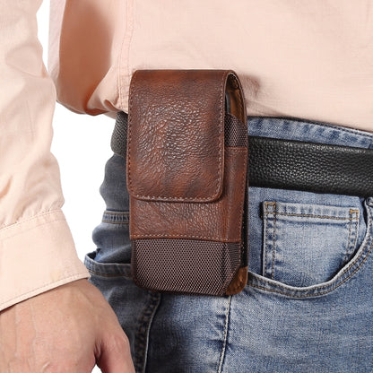 Mobile Phone Cowhide Texture Oxford Cloth Waist Bag, For 5.2 inch, For 6.1 inch, For 6.5 inch, For 6.7-6.9 inch, For 7.0 inch