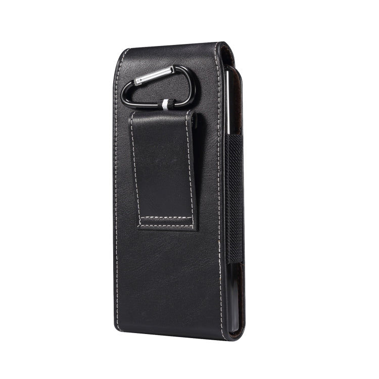 Lambskin Texture Leather Waist Bag for Folding Mobile Phone