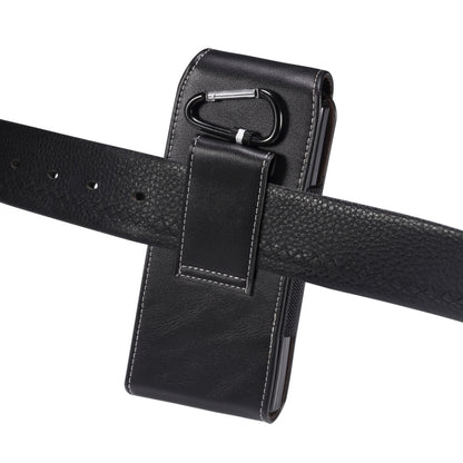 Lambskin Texture Leather Waist Bag for Folding Mobile Phone