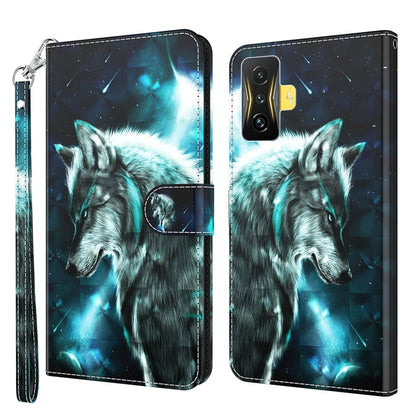 3D Painting Pattern TPU + PU Phone Case, For Xiaomi Poco F4 GT, For Xiaomi Poco M5, For Xiaomi Poco M5S/Redmi Note 10/Note 10S