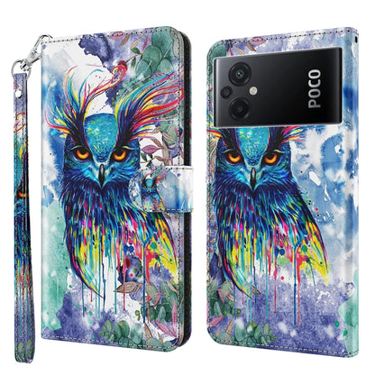 3D Painting Pattern TPU + PU Phone Case, For Xiaomi Poco F4 GT, For Xiaomi Poco M5, For Xiaomi Poco M5S/Redmi Note 10/Note 10S