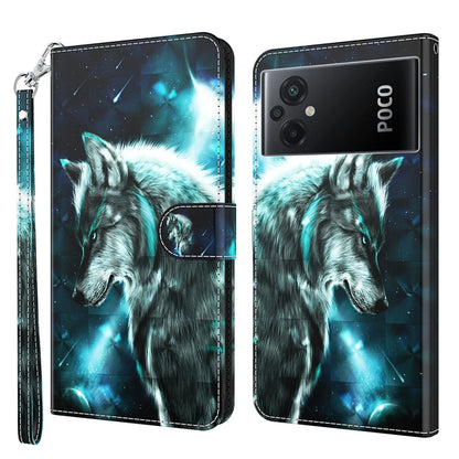 3D Painting Pattern TPU + PU Phone Case, For Xiaomi Poco F4 GT, For Xiaomi Poco M5, For Xiaomi Poco M5S/Redmi Note 10/Note 10S