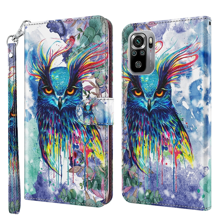 3D Painting Pattern TPU + PU Phone Case, For Xiaomi Poco F4 GT, For Xiaomi Poco M5, For Xiaomi Poco M5S/Redmi Note 10/Note 10S