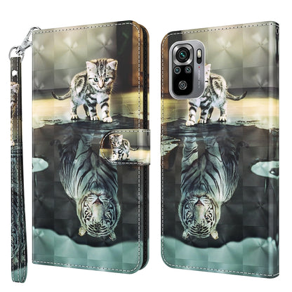 3D Painting Pattern TPU + PU Phone Case, For Xiaomi Poco F4 GT, For Xiaomi Poco M5, For Xiaomi Poco M5S/Redmi Note 10/Note 10S