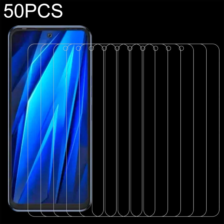 50pcs 0.26mm 9H 2.5D Tempered Glass Film, For TECNO Pova 4 Pro (50 PCS), For TECNO Pova 4 (50 PCS)