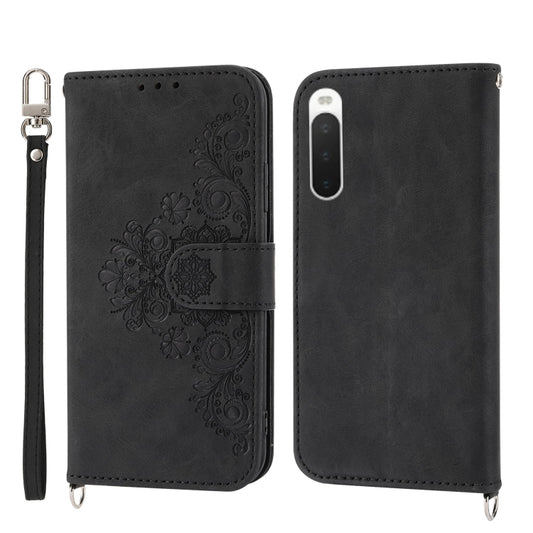 Skin-feel Flowers Embossed Wallet Leather Phone Case, For Sony Xperia 10 IV, For Sony Xperia 1 IV, For Google Pixel 6, For Google Pixel 6 Pro, For Google Pixel 6a, For Google Pixel 7 5G, For Google Pixel 7 Pro 5G