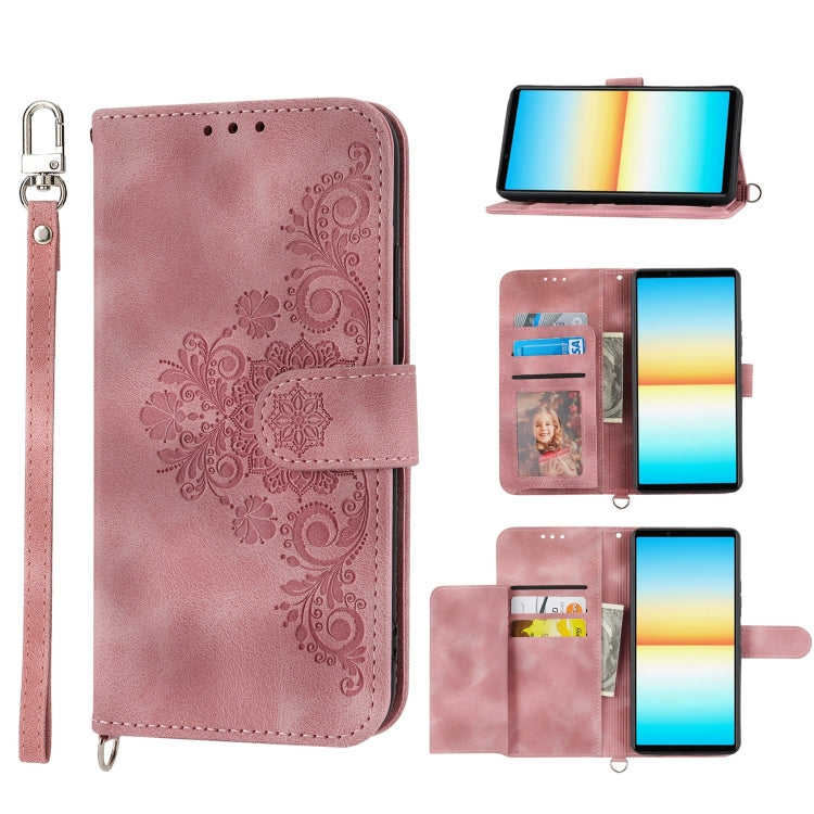 Skin-feel Flowers Embossed Wallet Leather Phone Case, For Sony Xperia 10 IV, For Sony Xperia 1 IV, For Google Pixel 6, For Google Pixel 6 Pro, For Google Pixel 6a, For Google Pixel 7 5G, For Google Pixel 7 Pro 5G