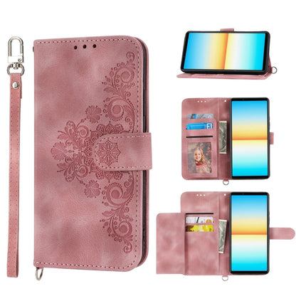 Skin-feel Flowers Embossed Wallet Leather Phone Case, For Sony Xperia 10 IV, For Sony Xperia 1 IV, For Google Pixel 6, For Google Pixel 6 Pro, For Google Pixel 6a, For Google Pixel 7 5G, For Google Pixel 7 Pro 5G