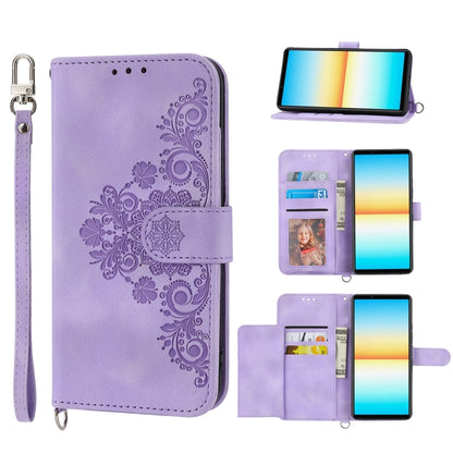 Skin-feel Flowers Embossed Wallet Leather Phone Case, For Sony Xperia 10 IV, For Sony Xperia 1 IV, For Google Pixel 6, For Google Pixel 6 Pro, For Google Pixel 6a, For Google Pixel 7 5G, For Google Pixel 7 Pro 5G