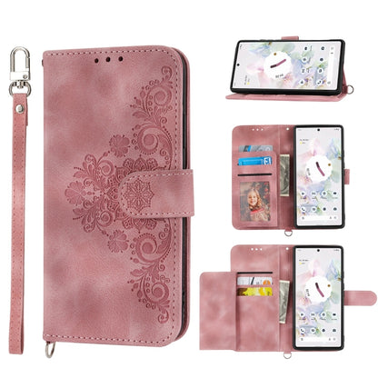 Skin-feel Flowers Embossed Wallet Leather Phone Case, For Sony Xperia 10 IV, For Sony Xperia 1 IV, For Google Pixel 6, For Google Pixel 6 Pro, For Google Pixel 6a, For Google Pixel 7 5G, For Google Pixel 7 Pro 5G