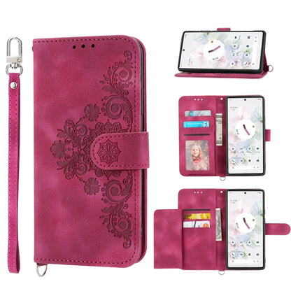 Skin-feel Flowers Embossed Wallet Leather Phone Case, For Sony Xperia 10 IV, For Sony Xperia 1 IV, For Google Pixel 6, For Google Pixel 6 Pro, For Google Pixel 6a, For Google Pixel 7 5G, For Google Pixel 7 Pro 5G