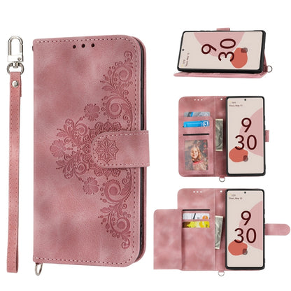 Skin-feel Flowers Embossed Wallet Leather Phone Case, For Sony Xperia 10 IV, For Sony Xperia 1 IV, For Google Pixel 6, For Google Pixel 6 Pro, For Google Pixel 6a, For Google Pixel 7 5G, For Google Pixel 7 Pro 5G