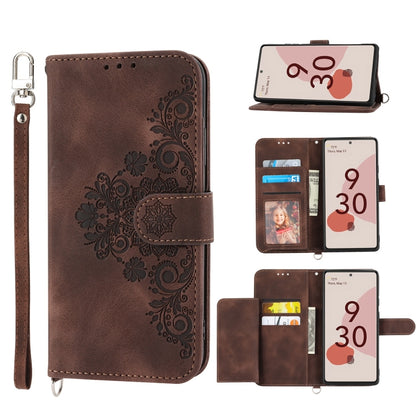 Skin-feel Flowers Embossed Wallet Leather Phone Case, For Sony Xperia 10 IV, For Sony Xperia 1 IV, For Google Pixel 6, For Google Pixel 6 Pro, For Google Pixel 6a, For Google Pixel 7 5G, For Google Pixel 7 Pro 5G