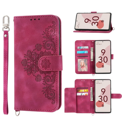 Skin-feel Flowers Embossed Wallet Leather Phone Case, For Sony Xperia 10 IV, For Sony Xperia 1 IV, For Google Pixel 6, For Google Pixel 6 Pro, For Google Pixel 6a, For Google Pixel 7 5G, For Google Pixel 7 Pro 5G
