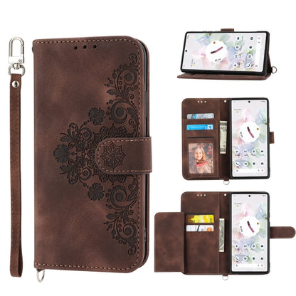 Skin-feel Flowers Embossed Wallet Leather Phone Case, For Sony Xperia 10 IV, For Sony Xperia 1 IV, For Google Pixel 6, For Google Pixel 6 Pro, For Google Pixel 6a, For Google Pixel 7 5G, For Google Pixel 7 Pro 5G