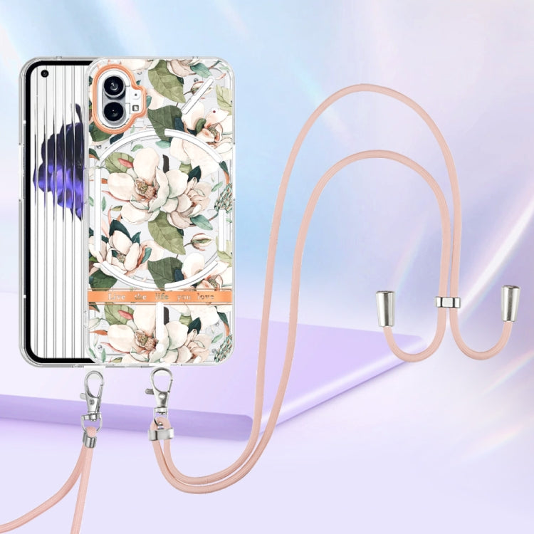 Flowers Series TPU Phone Case with Lanyard, For Nothing Phone 1