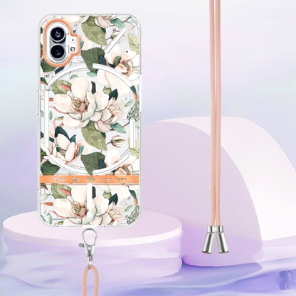 Flowers Series TPU Phone Case with Lanyard, For Nothing Phone 1