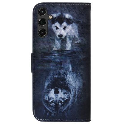 Coloured Drawing Horizontal Flip Leather Phone Case, For Samsung Galaxy A14 5G