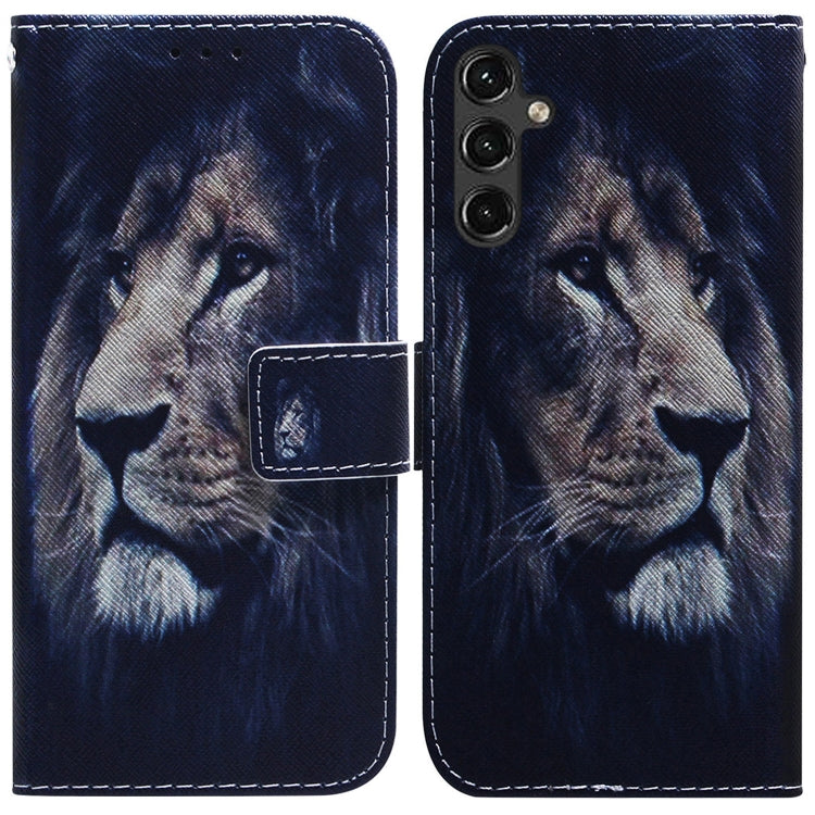 Coloured Drawing Horizontal Flip Leather Phone Case, For Samsung Galaxy A14 5G