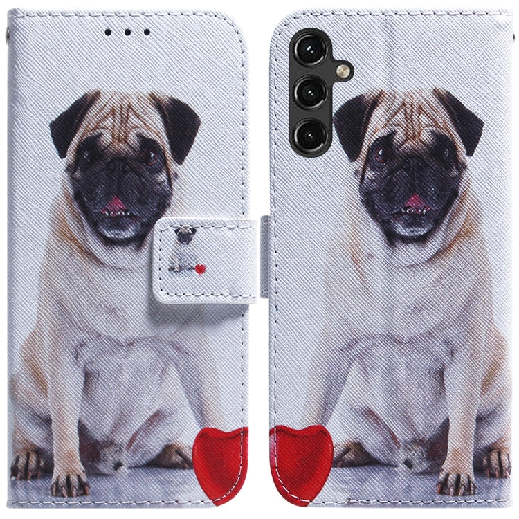 Coloured Drawing Horizontal Flip Leather Phone Case, For Samsung Galaxy A14 5G