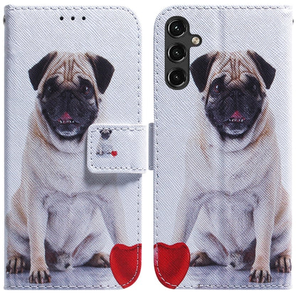 Coloured Drawing Horizontal Flip Leather Phone Case, For Samsung Galaxy A14 5G