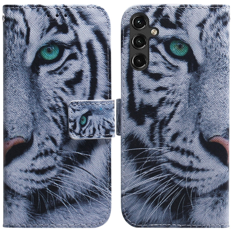 Coloured Drawing Horizontal Flip Leather Phone Case, For Samsung Galaxy A14 5G