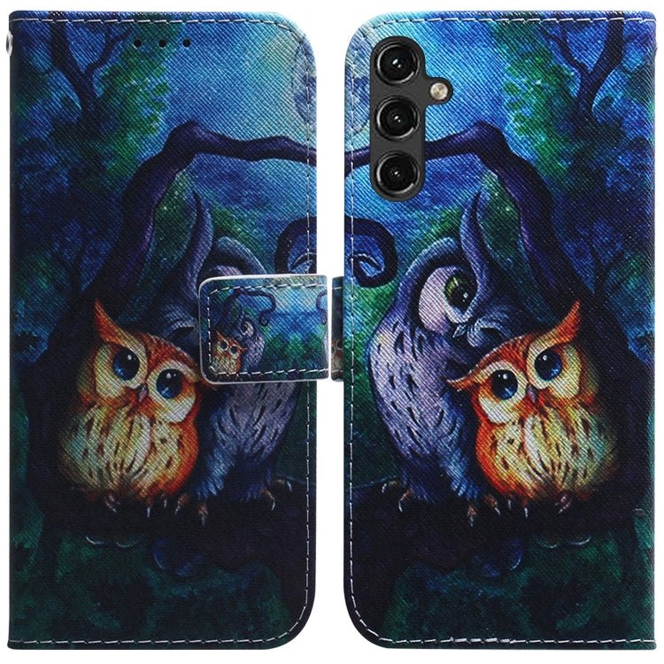 Coloured Drawing Horizontal Flip Leather Phone Case, For Samsung Galaxy A14 5G