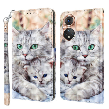 3D Painted Leather Phone Case, For Realme GT2 Pro, For Sony Xperia 5 IV, For Motorola Moto E22, For Honor X8 4G, For Honor 50