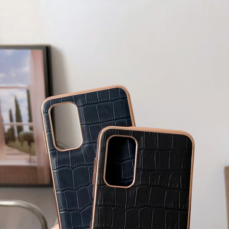 Crocodile Texture Genuine Leather Electroplating Phone Case, For Samsung Galaxy A13 4G, For Samsung Galaxy A23 4G/5G, For Samsung Galaxy A33 5G, For Samsung Galaxy A53 5G, For Samsung Galaxy A73 5G, For Samsung Galaxy Z Flip3 5G                        ...