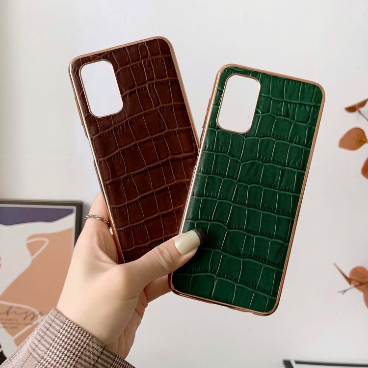 Crocodile Texture Genuine Leather Electroplating Phone Case, For Samsung Galaxy A13 4G, For Samsung Galaxy A23 4G/5G, For Samsung Galaxy A33 5G, For Samsung Galaxy A53 5G, For Samsung Galaxy A73 5G, For Samsung Galaxy Z Flip3 5G                        ...