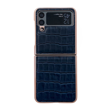 Crocodile Texture Genuine Leather Electroplating Phone Case, For Samsung Galaxy A13 4G, For Samsung Galaxy A23 4G/5G, For Samsung Galaxy A33 5G, For Samsung Galaxy A53 5G, For Samsung Galaxy A73 5G, For Samsung Galaxy Z Flip3 5G                        ...